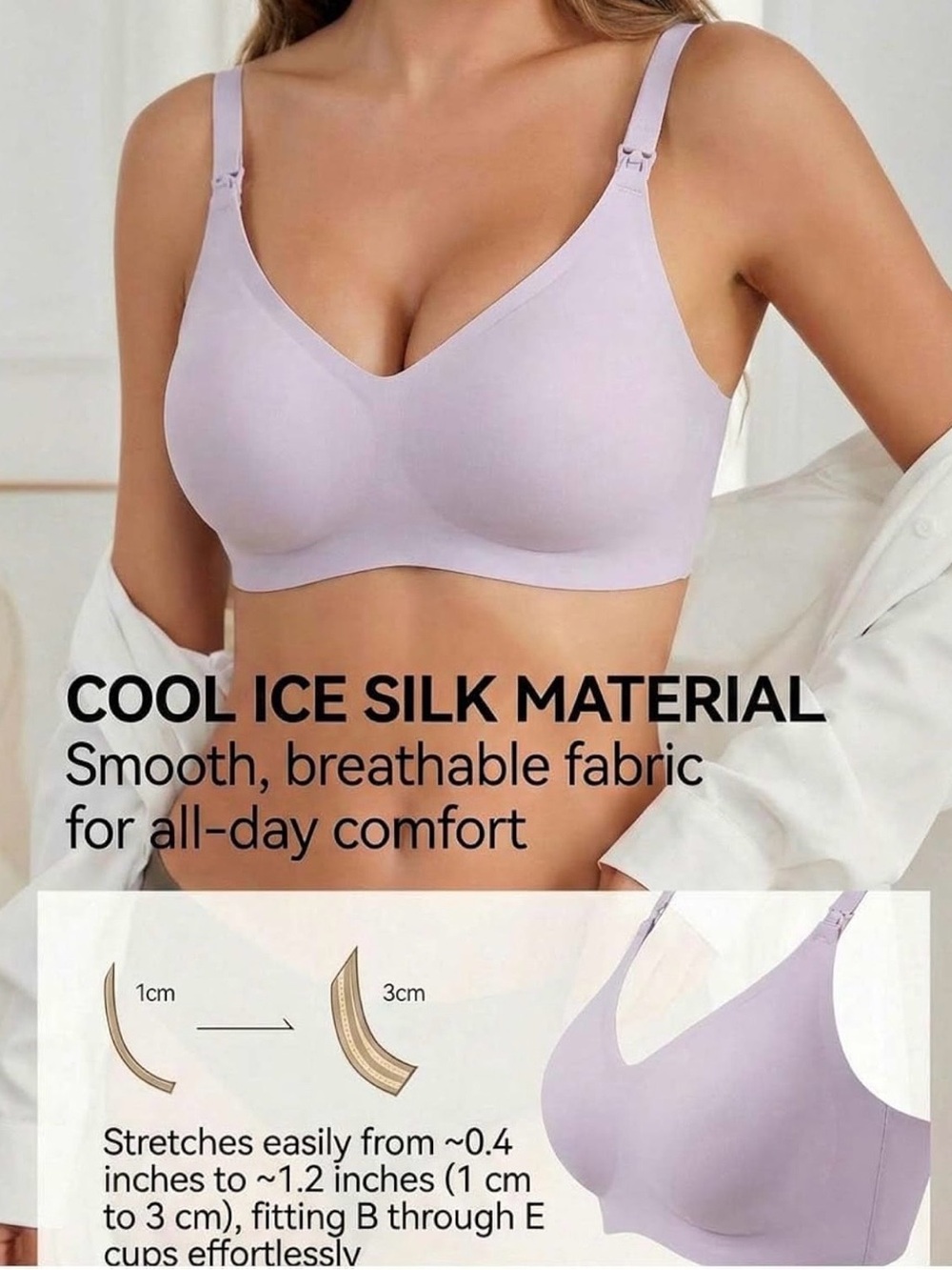 Avidlove Light Lilac Seamless Nursing Bra Wire-Free Maternity Sleep Bra NWT - Picture 11 of 11